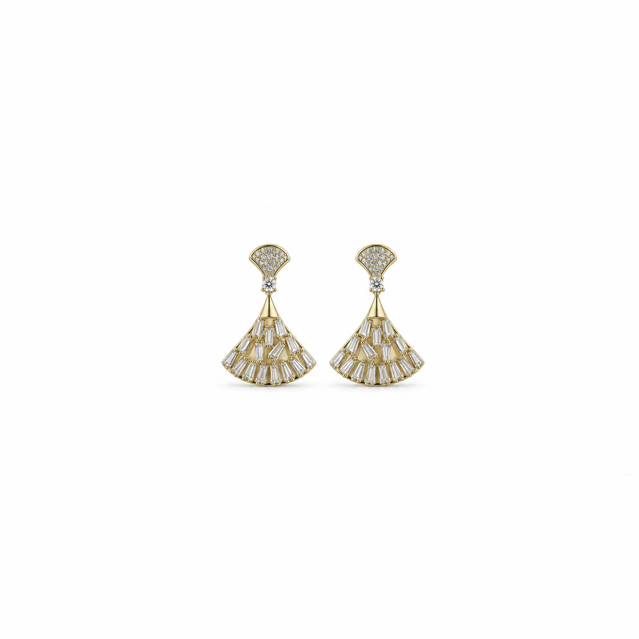 Crystal Fan Drop Earrings