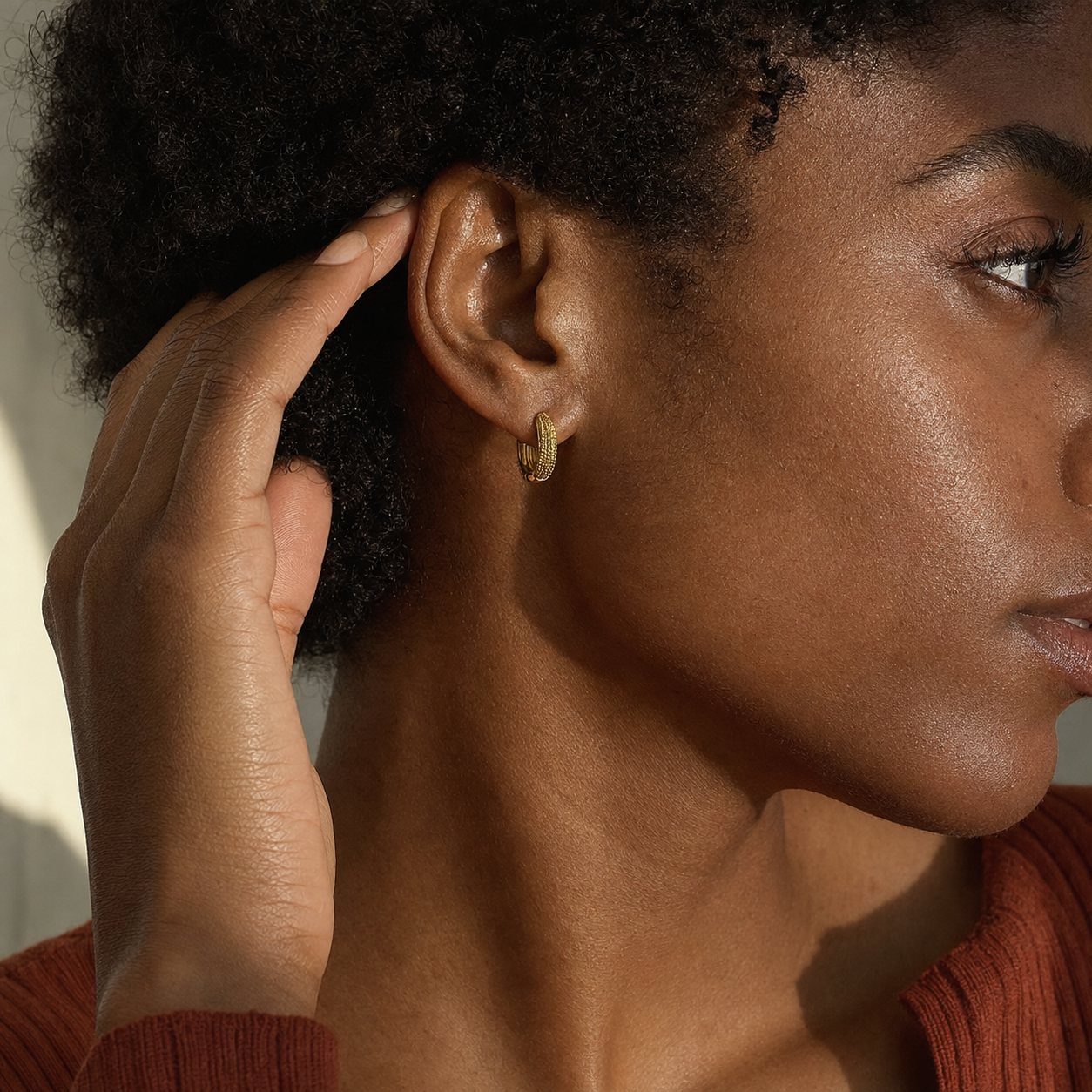 Textured Mini Hoop Earrings