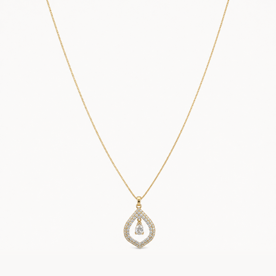 Crystal Teardrop Pendant Necklace