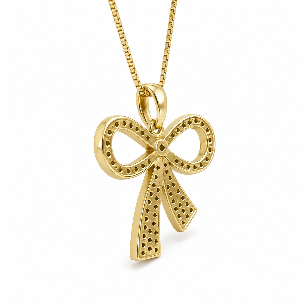 Crystal Bow Pendant Necklace