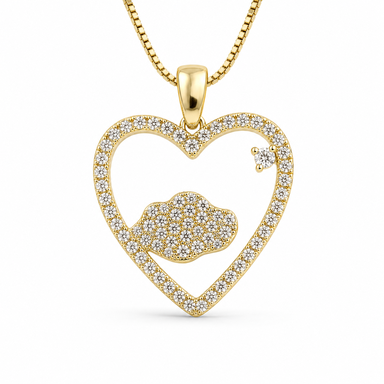 Crystal Kiss Heart Pendant Necklace