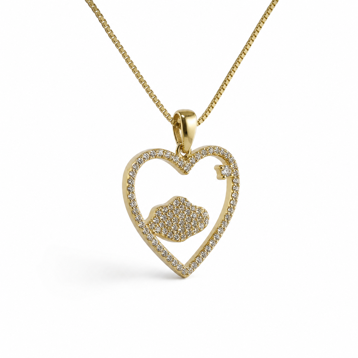 Crystal Kiss Heart Pendant Necklace