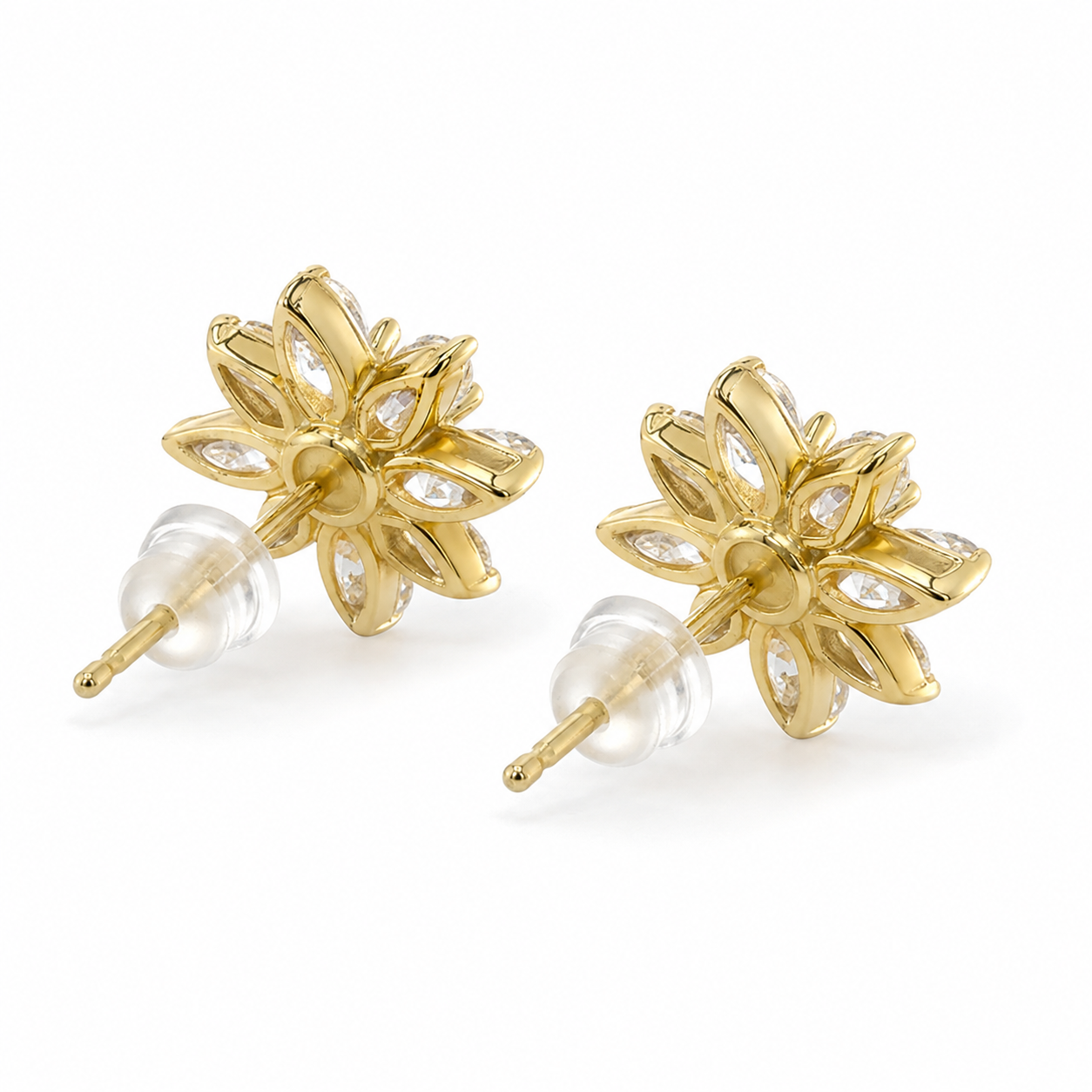Crystal Flower Stud Earrings