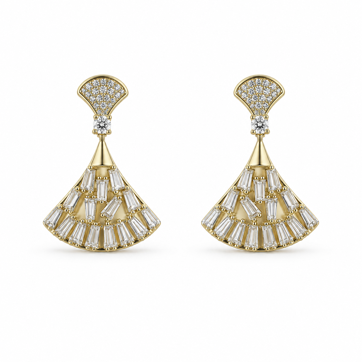 Crystal Fan Drop Earrings