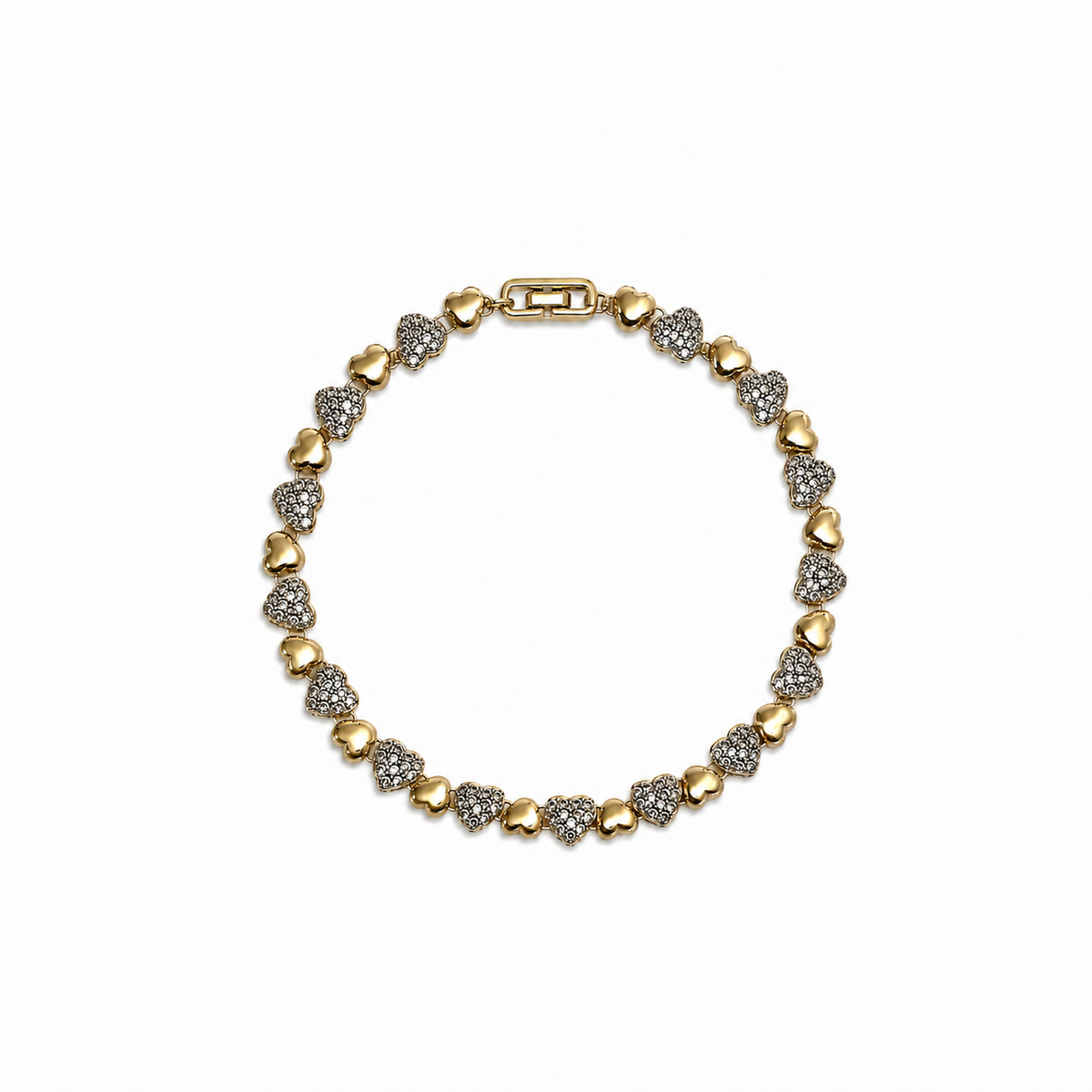 Crystal Heart Station Bracelet