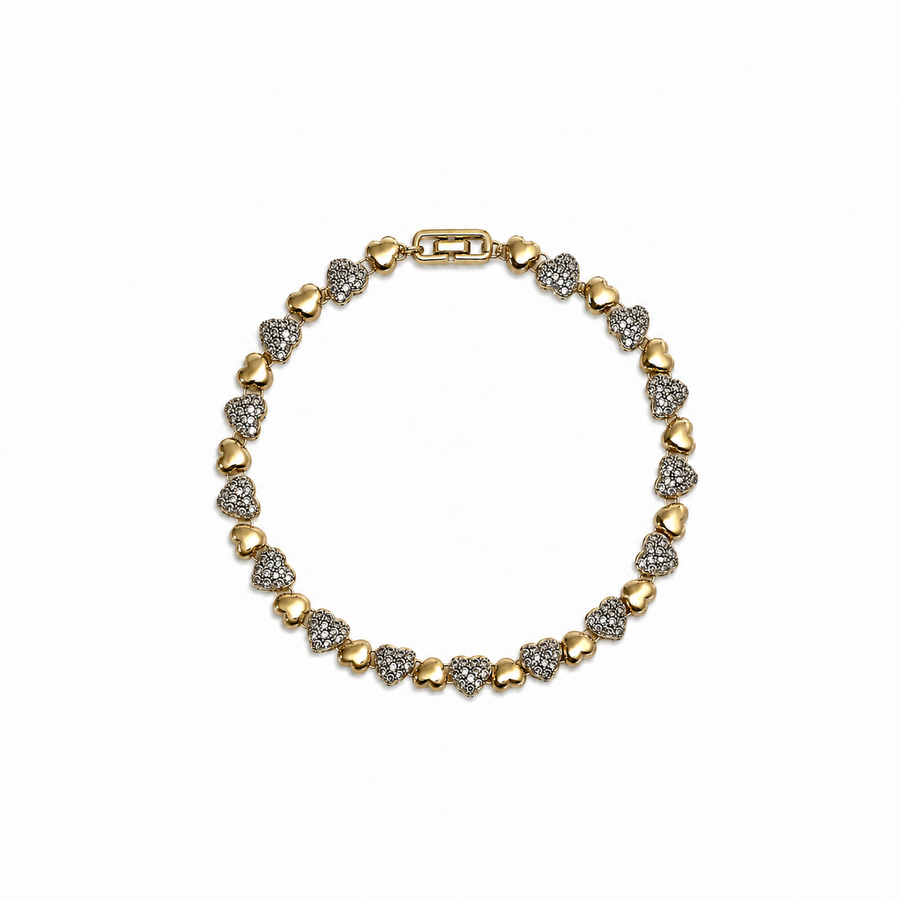 Crystal Heart Station Bracelet
