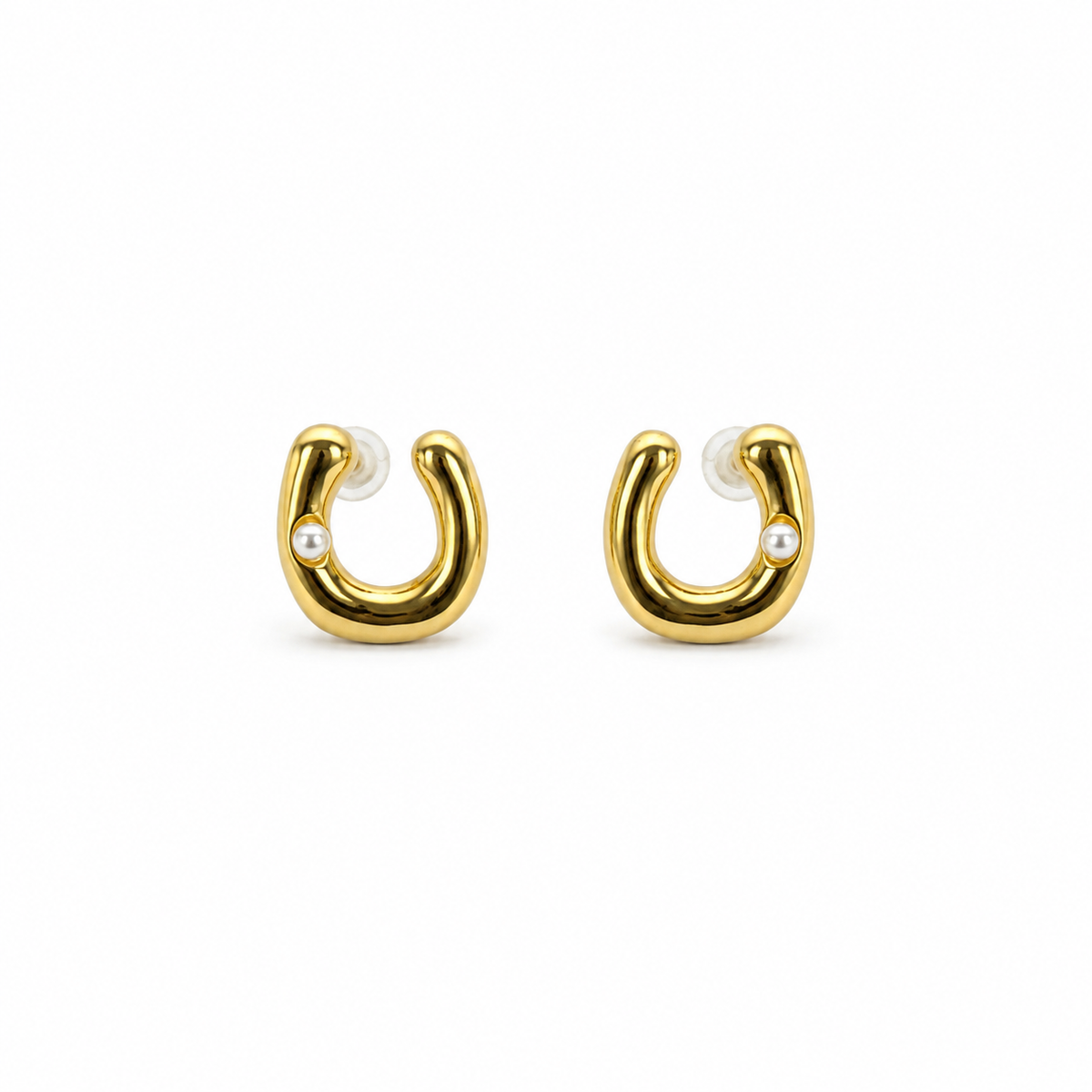 Pearl Open Hoop Earrings