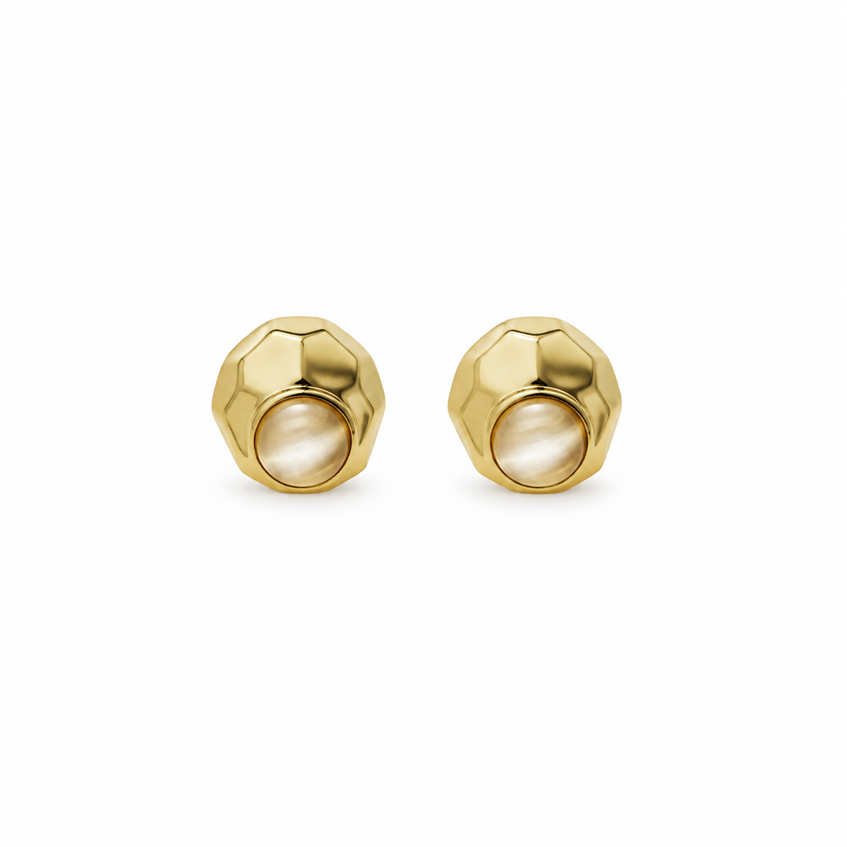 Pearlescent Faceted Stud Earrings