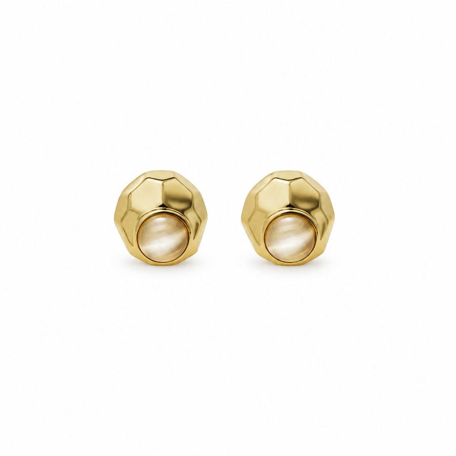 Pearlescent Faceted Stud Earrings