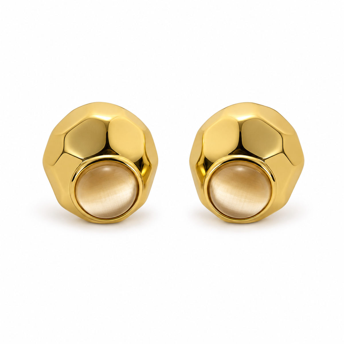 Pearlescent Faceted Stud Earrings