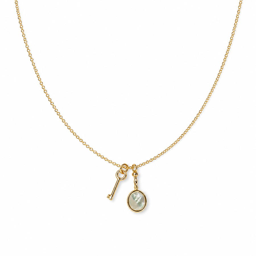 Pearlescent Key Charm Necklace