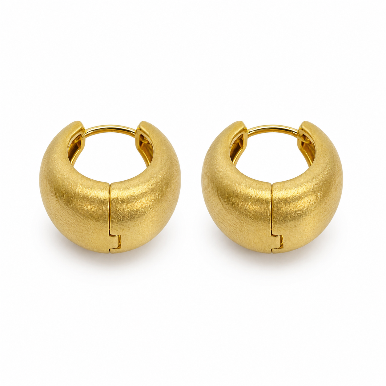 Textured Chunky Huggie Hoop Earrings