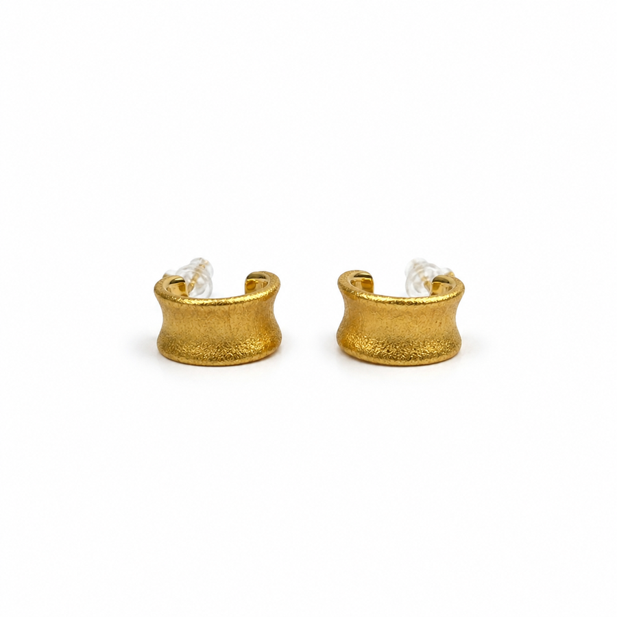 Textured Concave Hoop Earrings