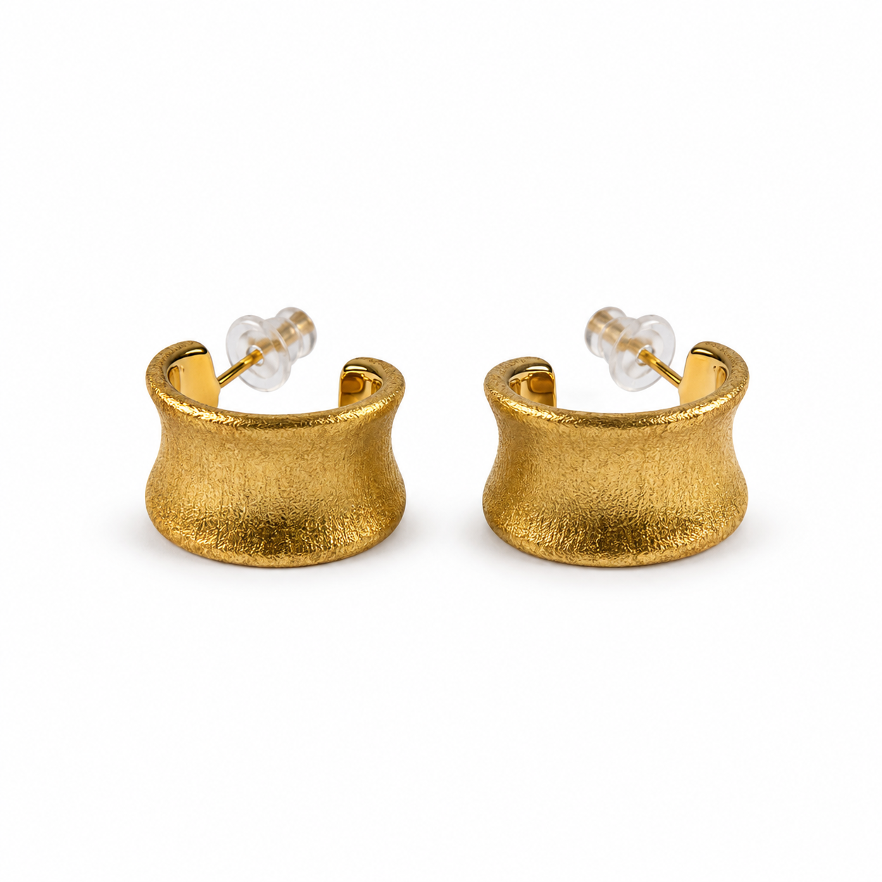 Textured Concave Hoop Earrings