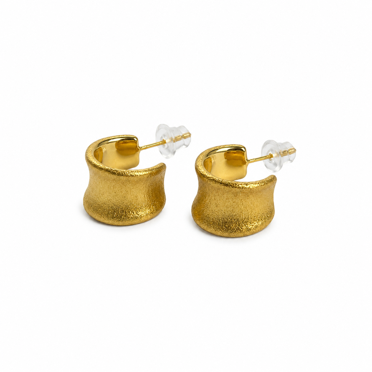 Textured Concave Hoop Earrings