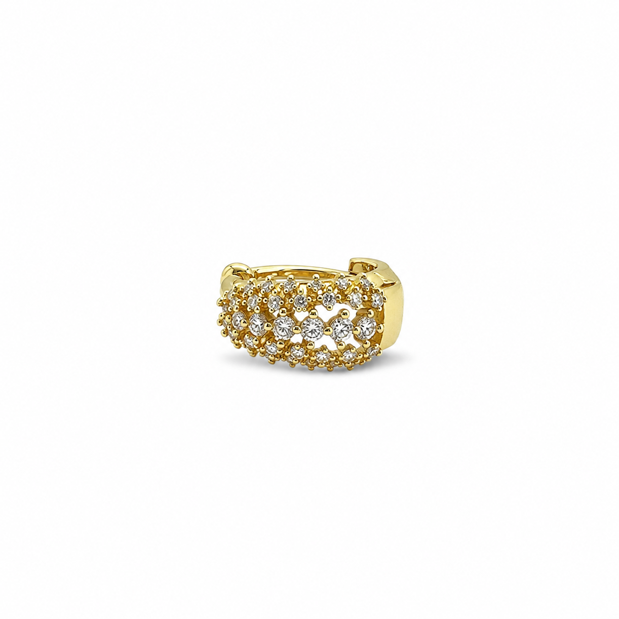 Crystal Lattice Huggie Hoop Earrings