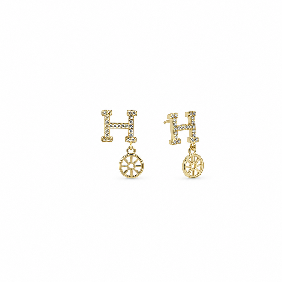 Crystal Geometric Circle Drop Earrings
