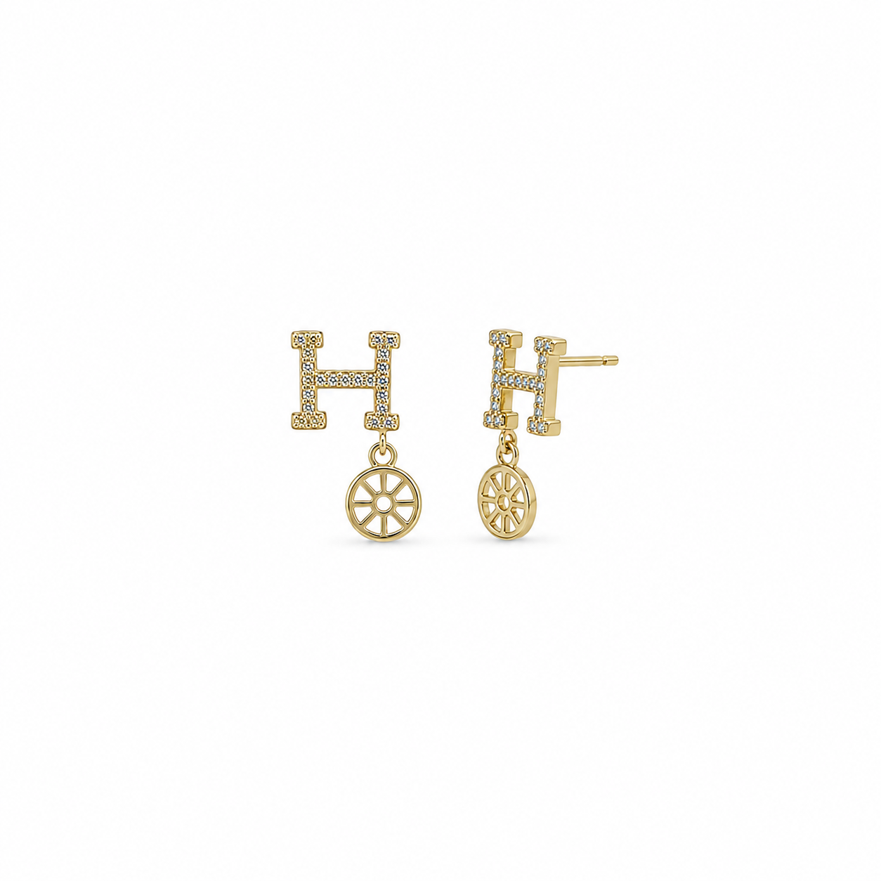 Crystal Geometric Circle Drop Earrings