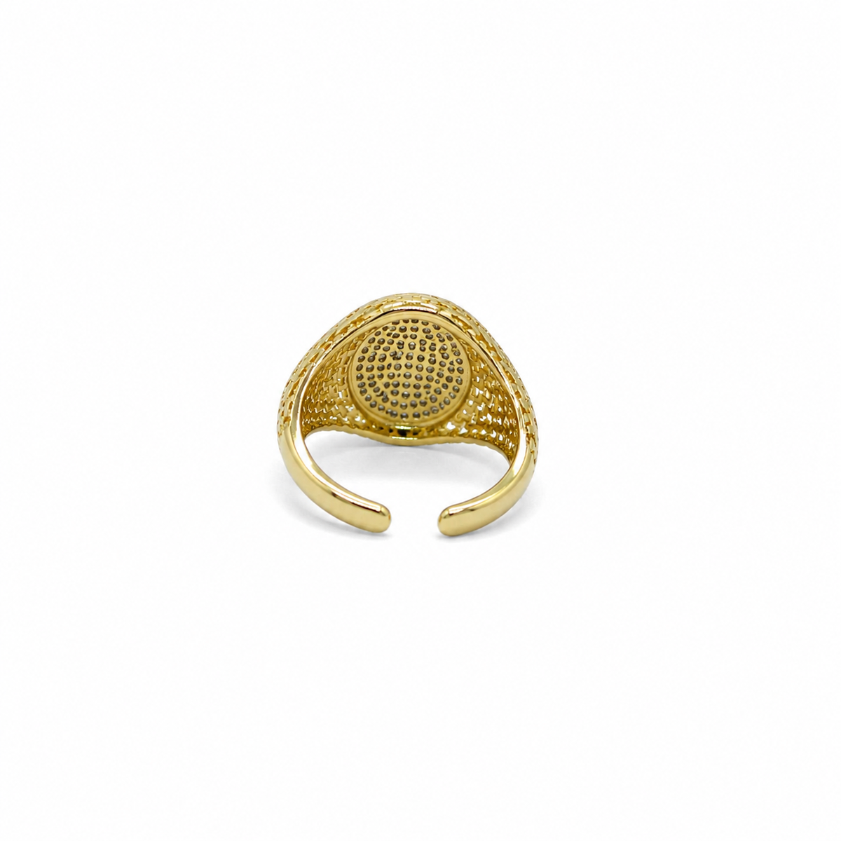 Crystal Pavé Oval Lattice Open Ring