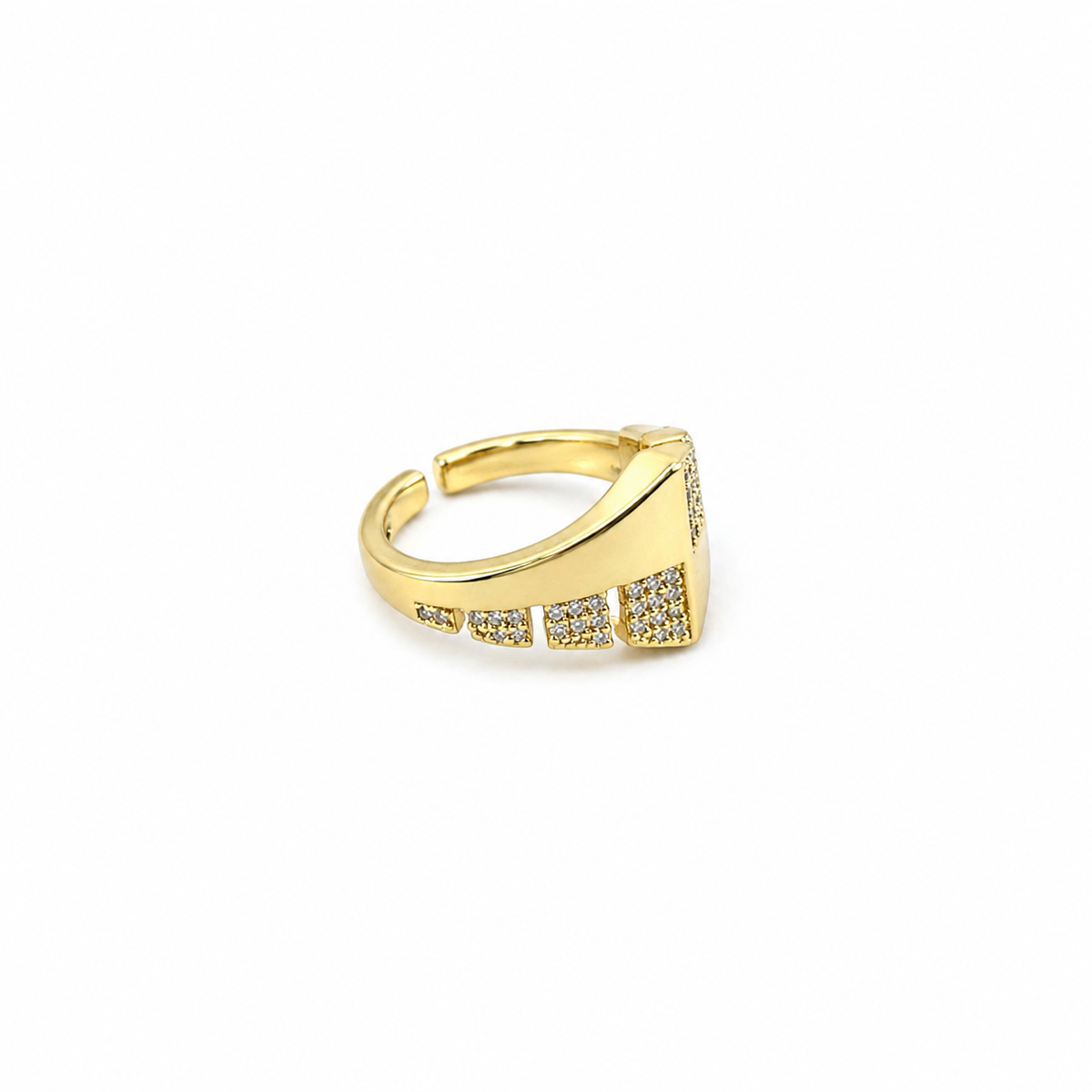Crystal Geometric Ribbon Open Ring