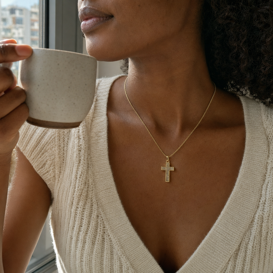 Crystal Cross Pendant Necklace