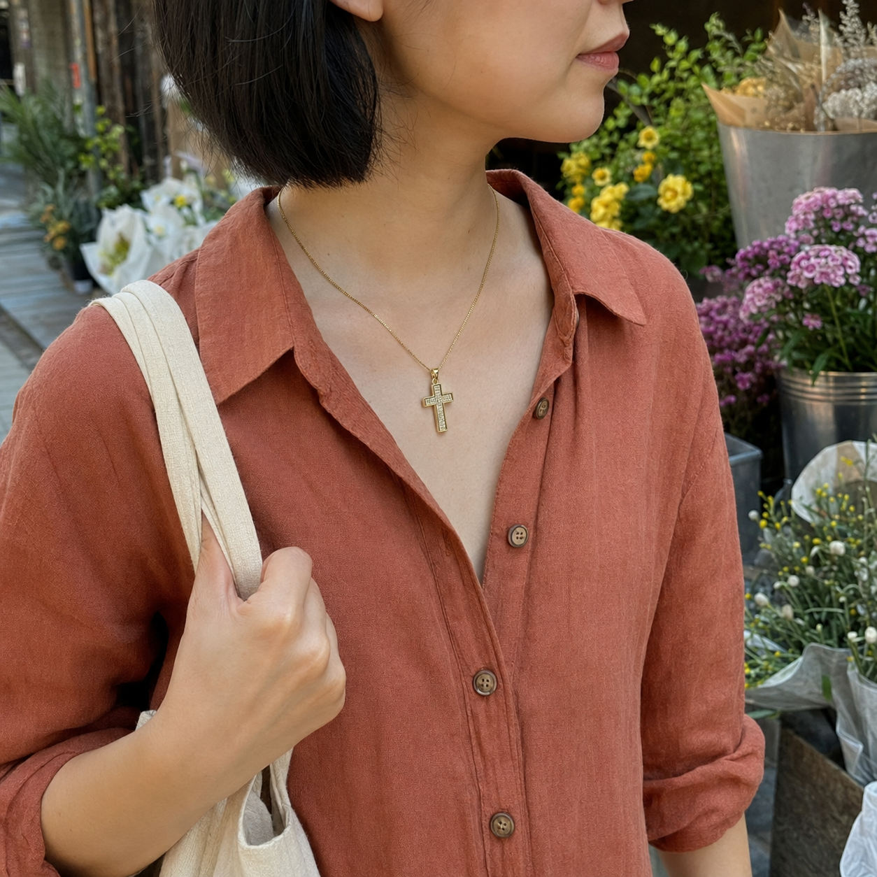 Crystal Cross Pendant Necklace