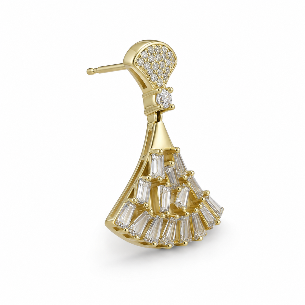 Crystal Fan Drop Earrings