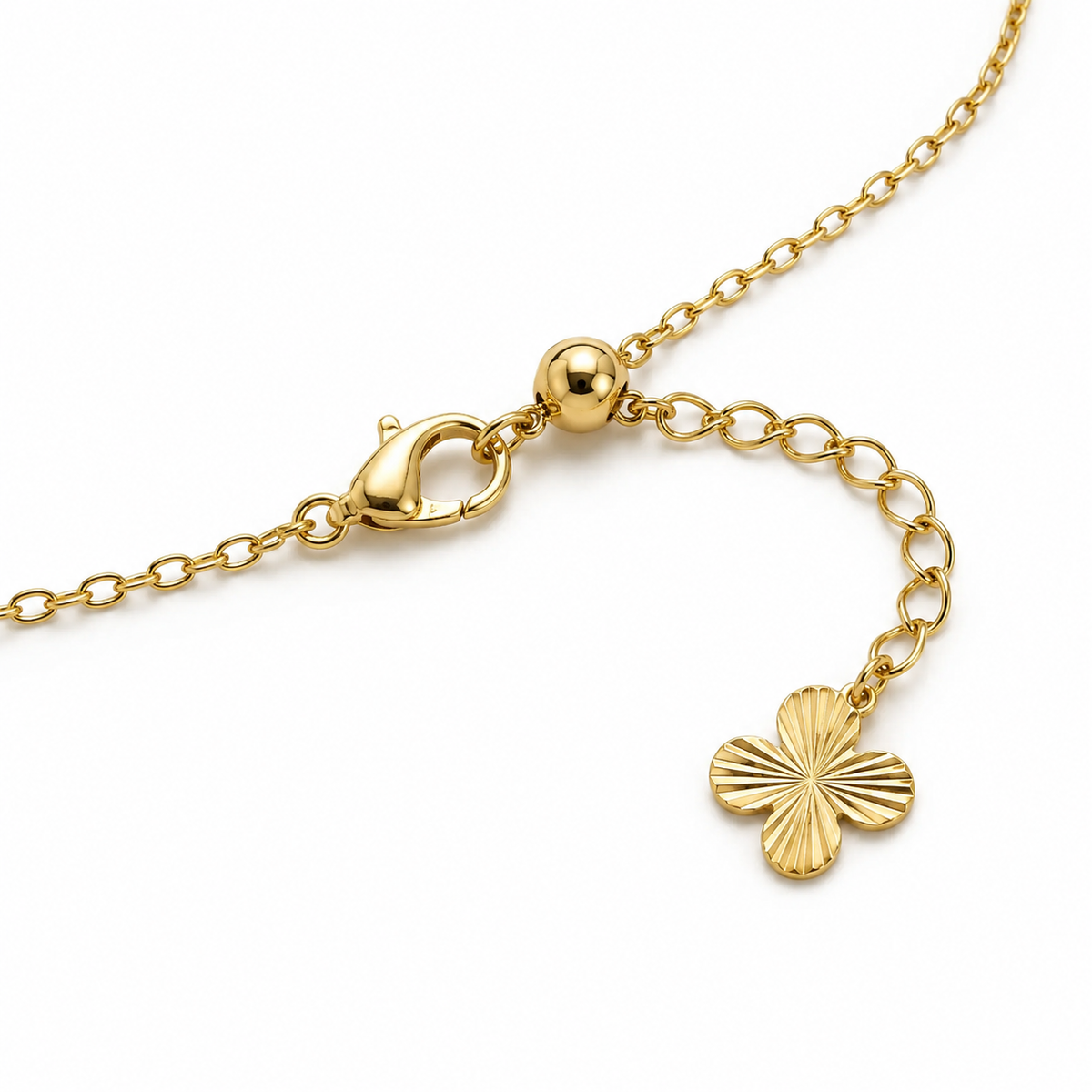 Crystal Clover Flower Charm Necklace