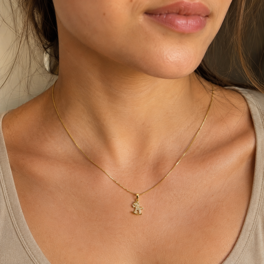 Crystal Rocking Horse Pendant Necklace