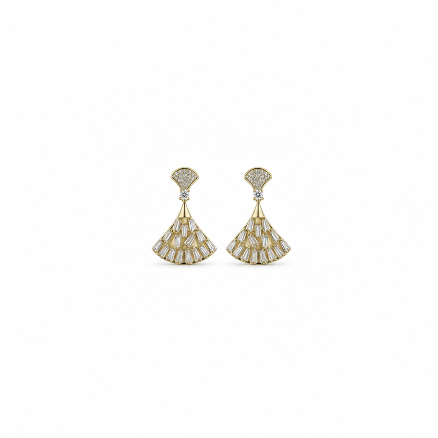 Crystal Fan Drop Earrings