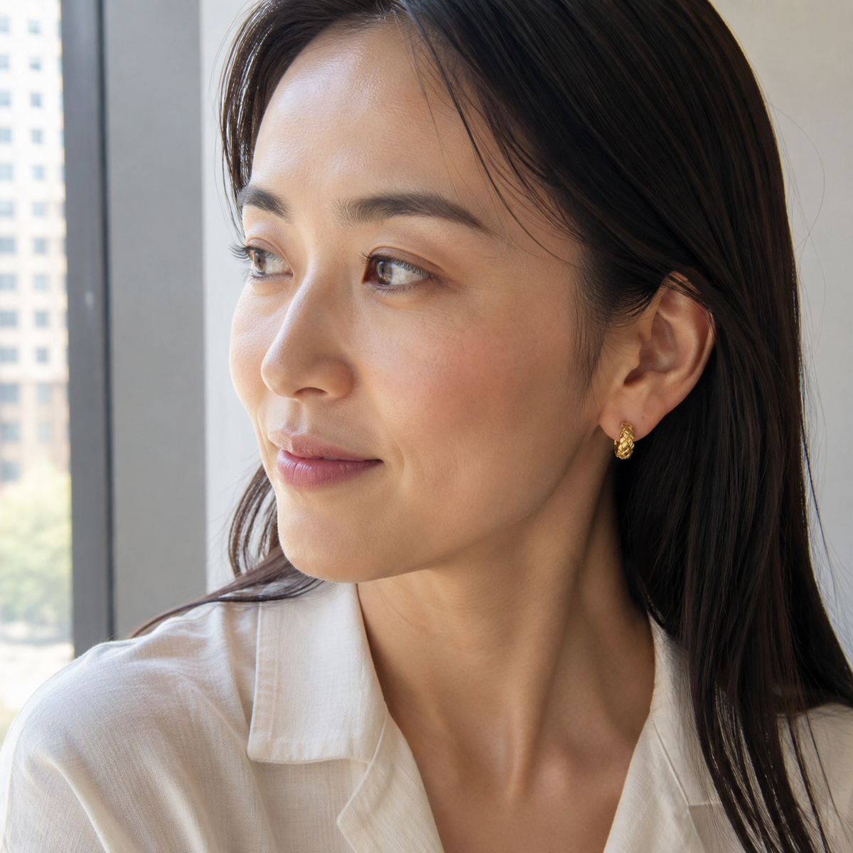 Textured Woven Hoop Earrings