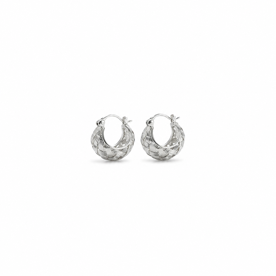 Textured Woven Hoop Earrings